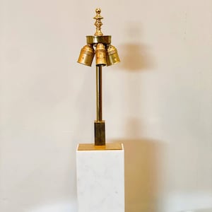 Vintage Marble Table Lamp With Brass Details.
