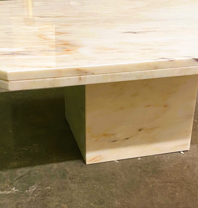 Vintage Blush Pink Marble Coffee Table, 1980s Etsy