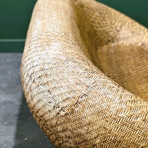 Vintage Curvy Rattan Bamboo Sofa, 1980s Italy. image 6