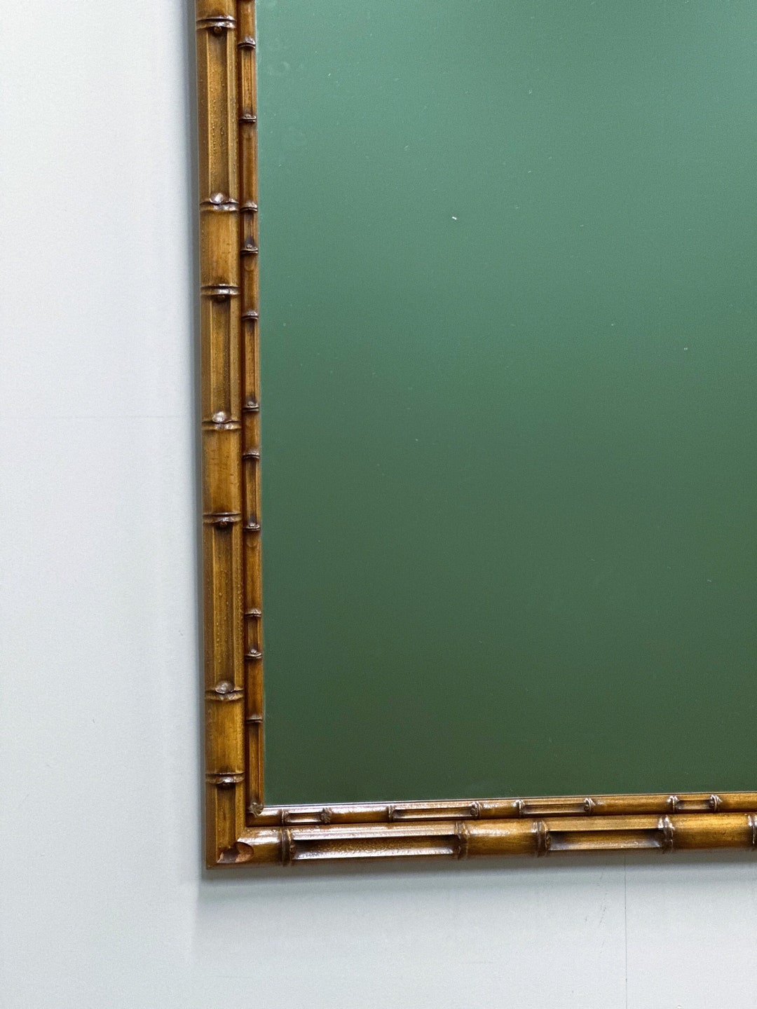 Faux Bamboo Rectangular Mirror, France 1970s. Etsy
