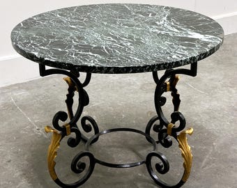 French Neoclassical Revival coffee table with Hollywood Regency influence, 1970s.