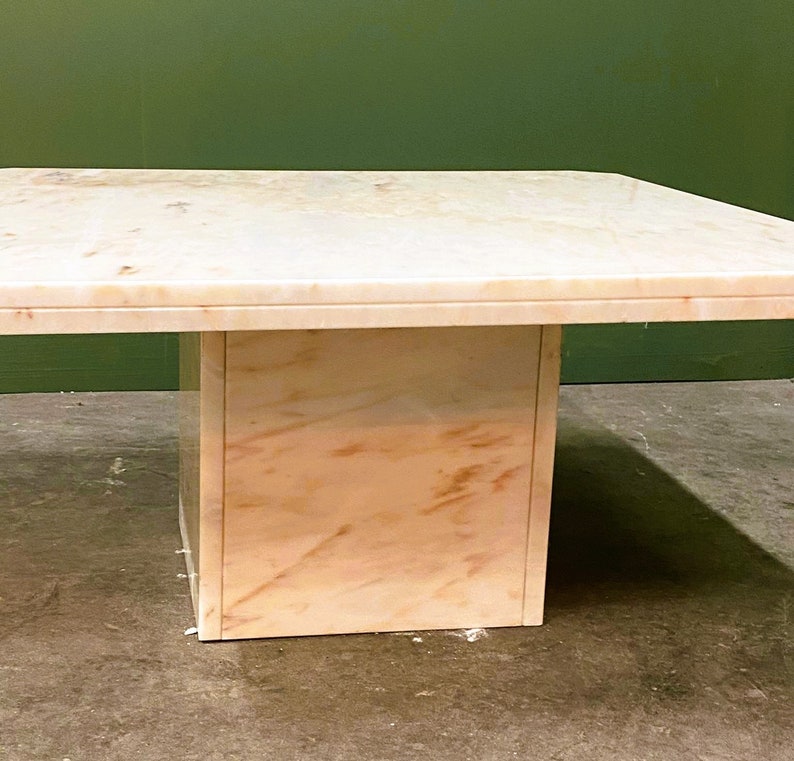 Vintage Blush Pink Marble Coffee Table, 1980s Etsy