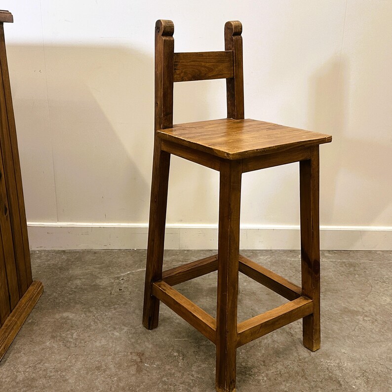 Rustic Solid Wood Bar Counter With 4 Matching Stools – Wine Rack ...