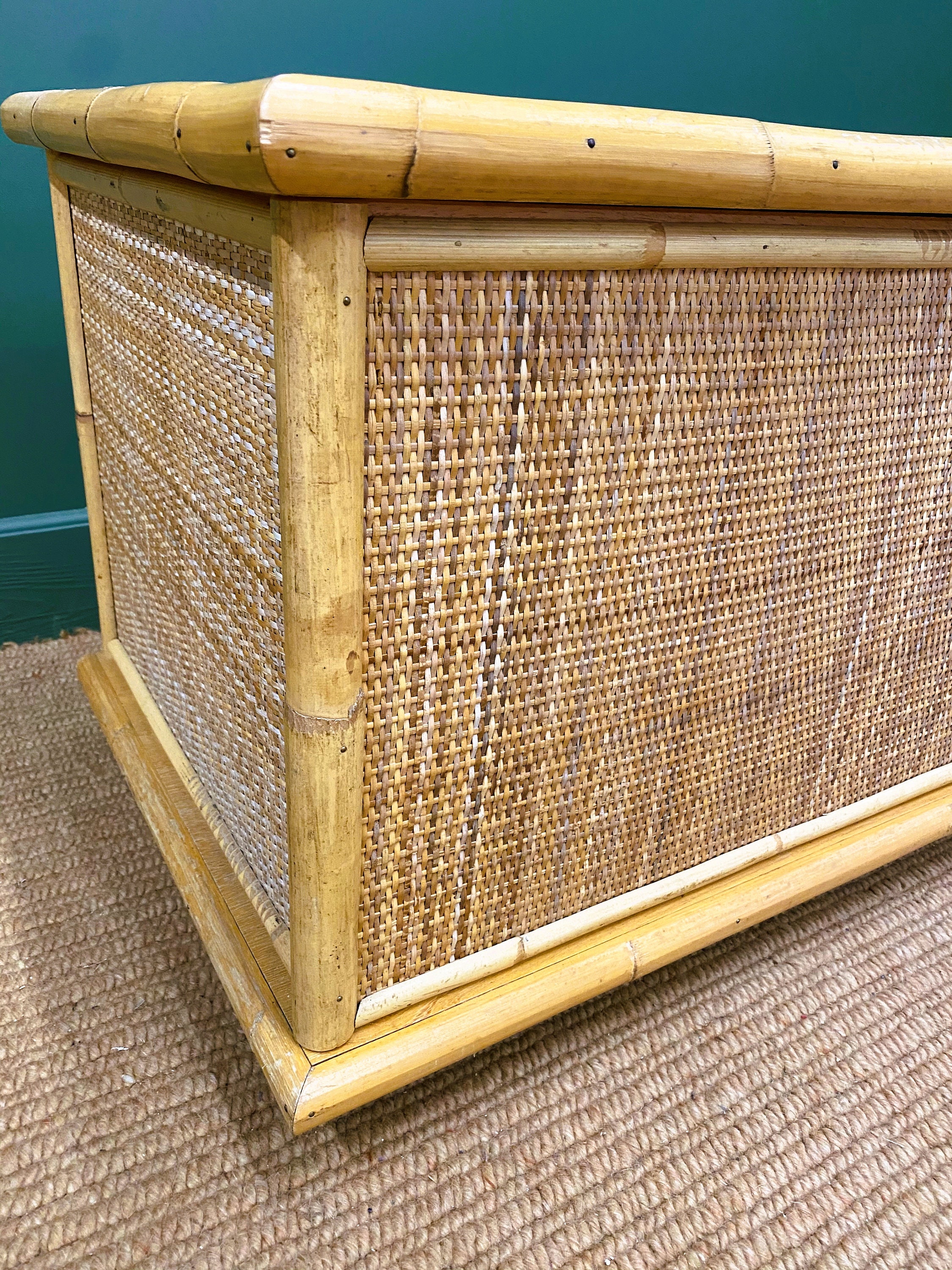 Dal Vera Bamboo and Rattan Trunk 1960s. Italy. Etsy