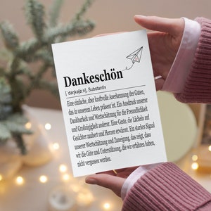 Dankeschön Karten A6 auf Leinenstrukturpapier, Definition, Dankeskarten, Danke sagen, Danksagung, Karte zum Danke sagen, Kollegen, Hochzeit Bild 1