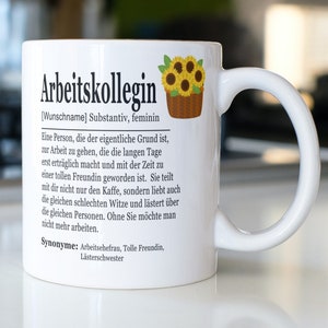 Arbeitskollegin Geschenk mit Name Personalisiert Kollegin Geschenk Abschied Dankeschön Kaffeetasse Büro Geburtstag Bild 1