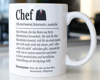 Chef Tasse Geschenk, Chef Definition, Boss, Geschäftsführer Geschenkidee, Kaffeetasse Bürotasse, Ruhestandsgeschenk