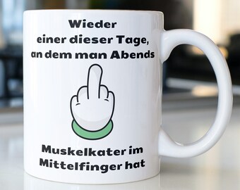 Mittelfinger Tasse lustig, Tasse mit Spruch, Motiv Mittelfinger