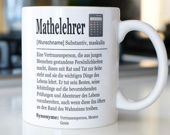 Mathelehrer Tasse lustig, Mathe Lehrer Geschenk, Mathe-Lehrer Geschenkidee, Kaffeetasse Mathematik Referendar Kaffeebecher Becher