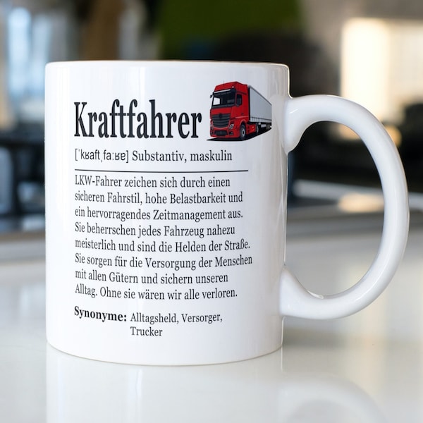 LKW Fahrer Geschenk Tasse, Kraftfahrer, Trucker, Arbeitstasse, Berufe Kaffeetasse Definition, Kaffeebecher, König der Strasse