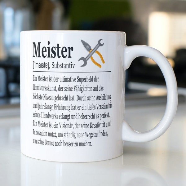 Meister Tasse, 2023 Meisterprüfung Geschenk, Herzlichen Glückwunsch zum Meister, Meister Geschenke, Handwerker Tasse