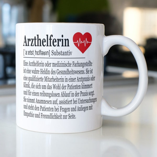 Arzthelferin Geschenk Tasse, MfA, medizinische Fachangestellte Geschenke, Arztpraxis, Praxis, Ausbildung, Prüfung bestanden