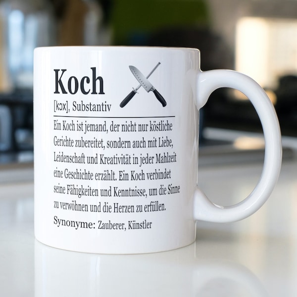 Koch Geschenk Tasse, Hobbykoch, Köchin, Tassen für die Küche aus Keramik beidseitig gedruckt, kochen geschenke, Dekoration Küche, Deko