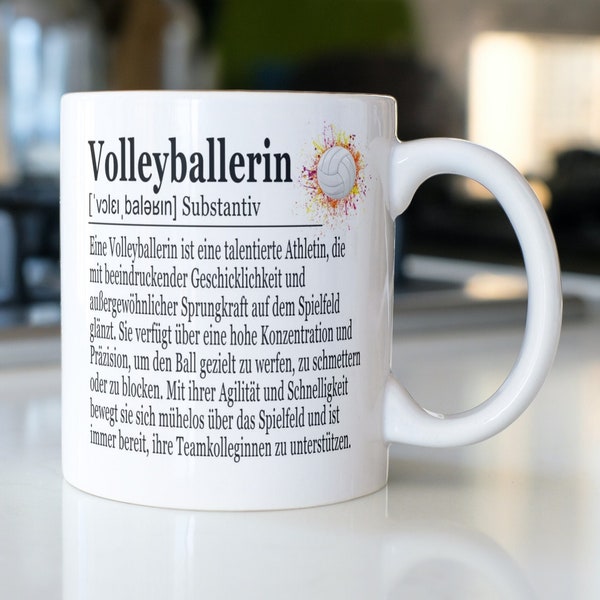 Volleyball Geschenk Tasse, Volleyballerin Definition, Volleyball Spielerin, Volleyball Team, Verein, Mannschaft, Frauenvolleyball, Frauen