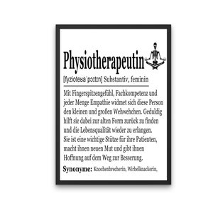 Physiotherapist Gift Poster with Frame, Gift for Physiotherapists, Physiotherapy Picture, Birthday Gift Physio