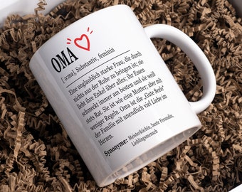 Oma Geschenk Tasse + Flaschenpost, Definition Karte, Schwangerschaft verkünden, Geburtstag Großmutter, Dankesgeschenk