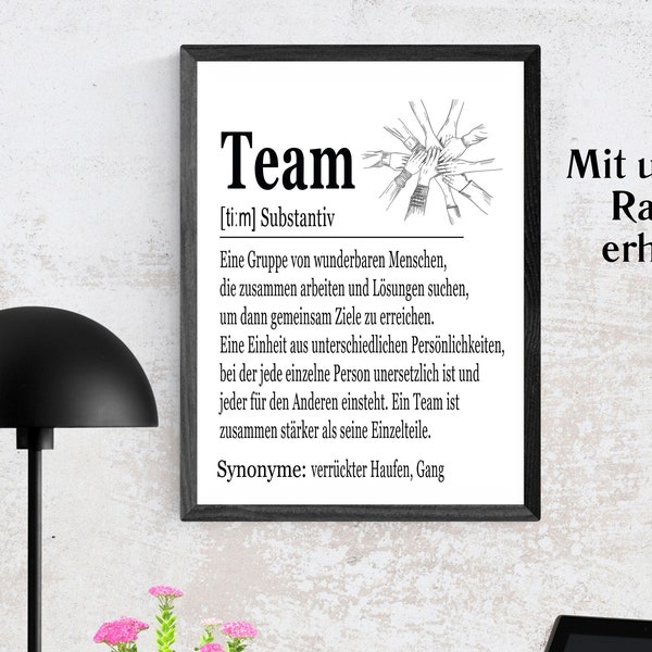 Büro Deko Poster, Geschenk für das Büro, Büro Bild, Wandbild Arbeitszimmer, Großraumbüro, Gemeinschaftsbüro, Mitarbeiter Motivation