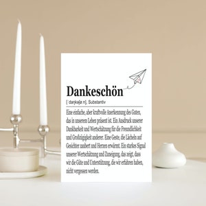 Dankeschön Karten A6 auf Leinenstrukturpapier, Definition, Dankeskarten, Danke sagen, Danksagung, Karte zum Danke sagen, Kollegen, Hochzeit Bild 5