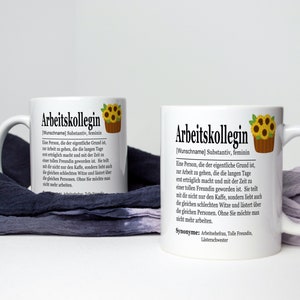 Arbeitskollegin Geschenk mit Name Personalisiert Kollegin Geschenk Abschied Dankeschön Kaffeetasse Büro Geburtstag Bild 2