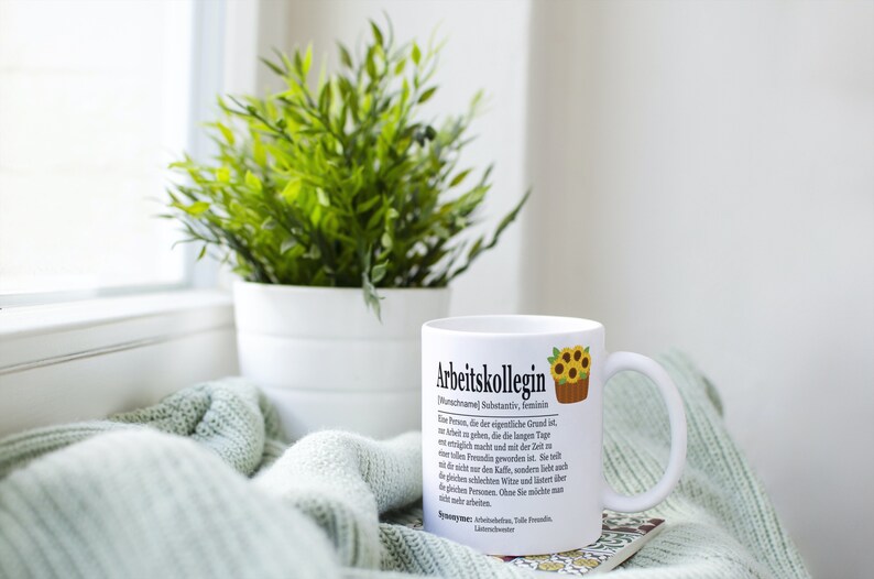 Arbeitskollegin Geschenk mit Name Personalisiert Kollegin Geschenk Abschied Dankeschön Kaffeetasse Büro Geburtstag Bild 4