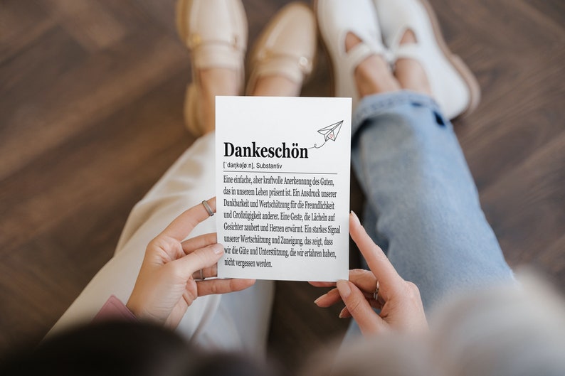 Dankeschön Karten A6 auf Leinenstrukturpapier, Definition, Dankeskarten, Danke sagen, Danksagung, Karte zum Danke sagen, Kollegen, Hochzeit Bild 3