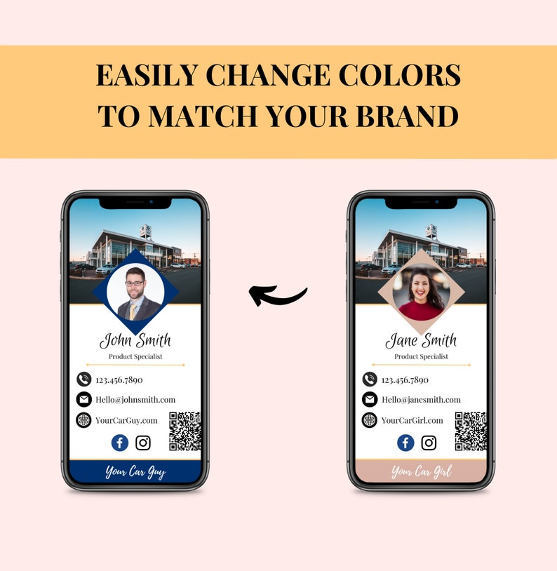 Digital Business Card With QR Code Canva Template Sales Etsy