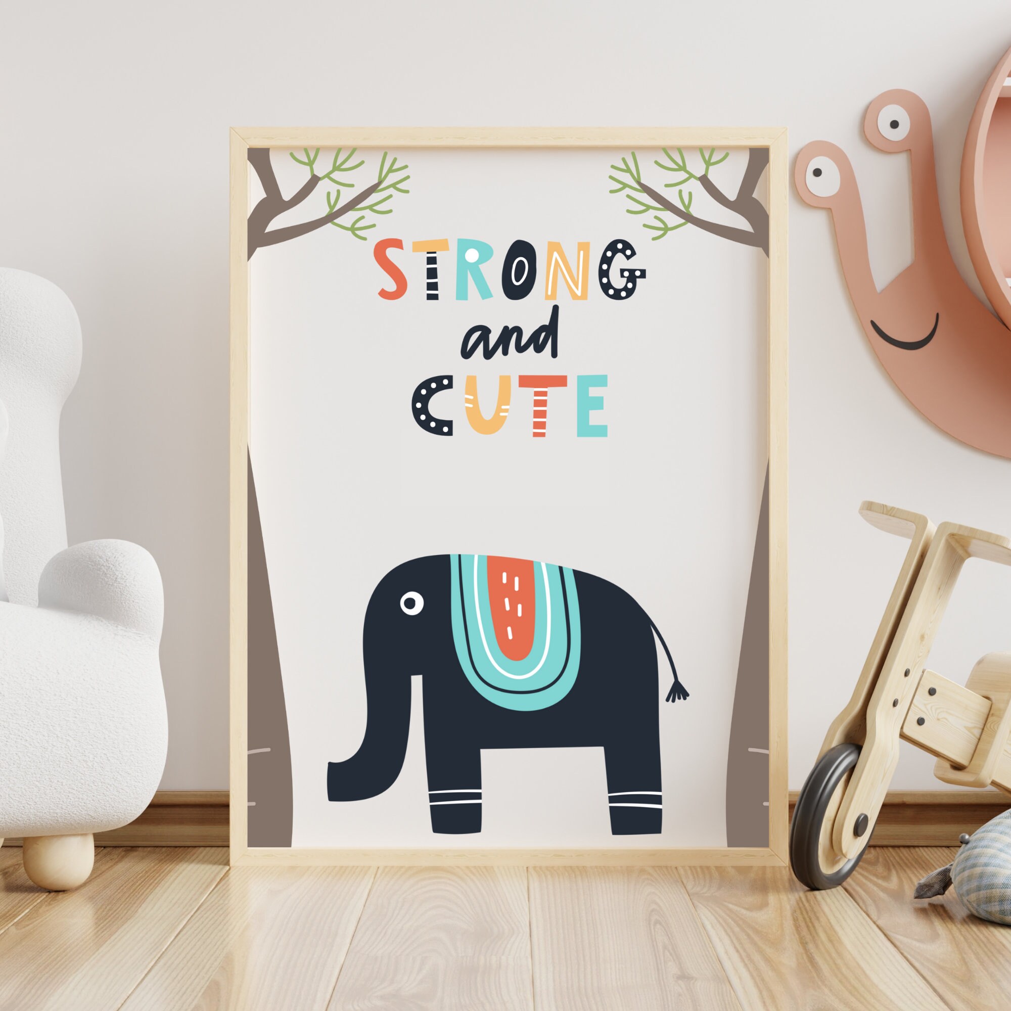 Elephant Print Elephant Art playroom Elephant Wall Art Digital Download