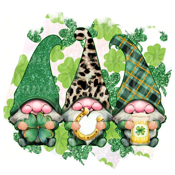 St. Patrick's Gnomes Png Sublimation Design,St. Patrick's Day Sublimation Png,St.Patrick's Day Gnome Clipart Png,Gnomes Png,Digital Download