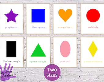 Colors and Shapes Signs | Instant Download | Great for Playroom, Home Daycare or Learning Area | Toddler Education