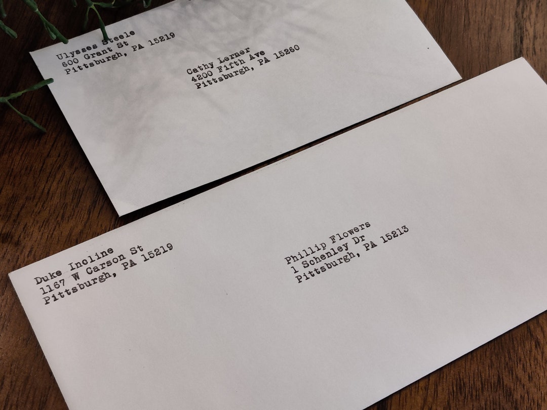 Custom Typewritten Envelopes - Etsy