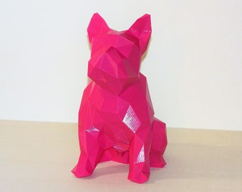 French buldog low poly geometric home decor figurine