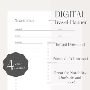 Travel Planner, Instant Download, Printable, PDF - Pianificatore di Viaggio, Download Immediato, Stampabile, PDF