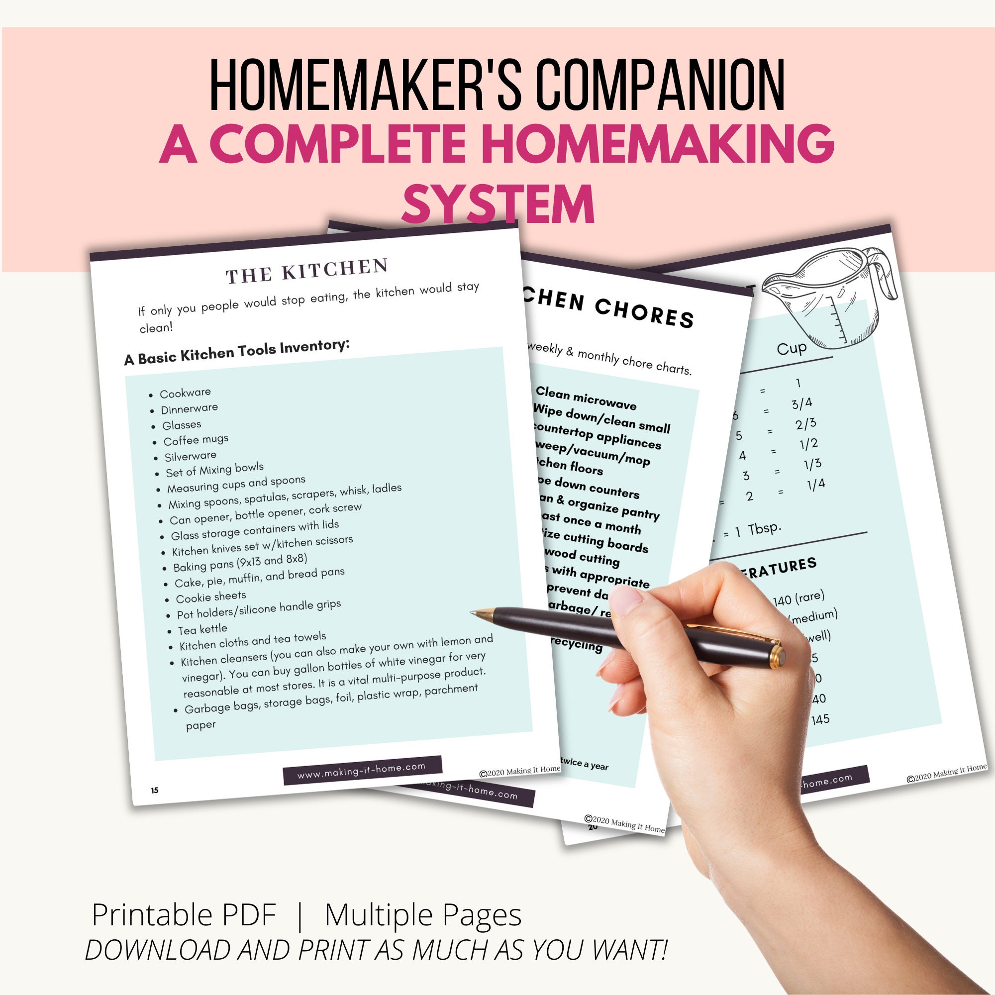 Homemaker's Companion A Complete Guide to Homemaking Etsy