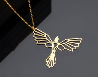 Sterling Silver Phoenix Necklace: Firebird Charm, Rebirth Jewelry