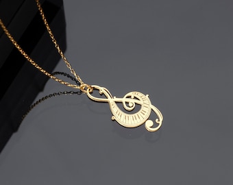 Collana in argento sterling con chiave di violino: regalo di gioielli musicali
