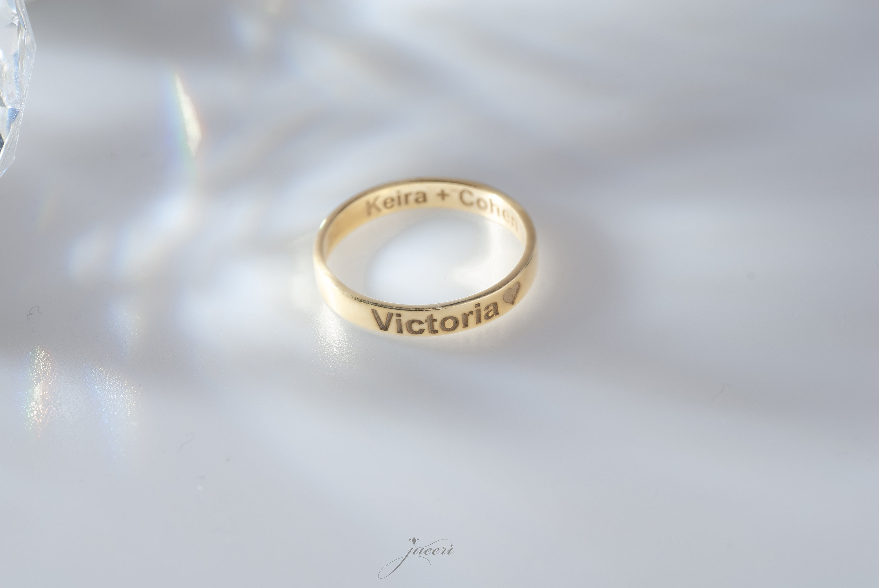 14K Solid Gold Engagement Ring: Customizable Hidden Message Band - Etsy