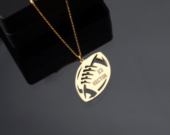 Custom Football Necklace: Personalized Sterling Silver Sports Pendant