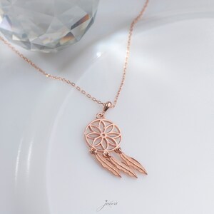 Minimalist Dreamcatcher Necklace: 925 Sterling Silver Protective Charm