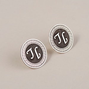 Custom Initials Lapel Pin, Personalized Sterling Silver Lapel Pin, Groom Cufflinks, Gift for Father, Initial Cufflinks, Gift For Husband