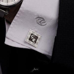 Abotoadura personalizada, abotoadura com nome personalizado, alfinete de lapela de casamento do noivo, presente de padrinhos, alfinete de lapela com iniciais, abotoaduras de prata, presente para homens