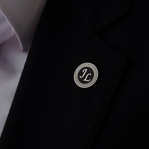 Custom Initials Lapel Pin, Personalized Sterling Silver Lapel Pin, Groom Cufflinks, Gift for Father, Initial Cufflinks, Gift For Husband