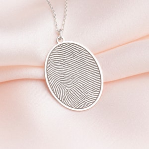 Collier personnalisé avec empreintes digitales : souvenir en argent sterling 925