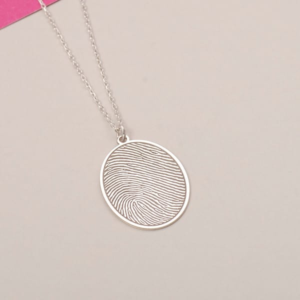 Personalized Original Actual Fingerprint Necklace, Customized Real Fingerprint Jewelry, 925 Sterling Silver, Best Friend Gift, Mom Gifts