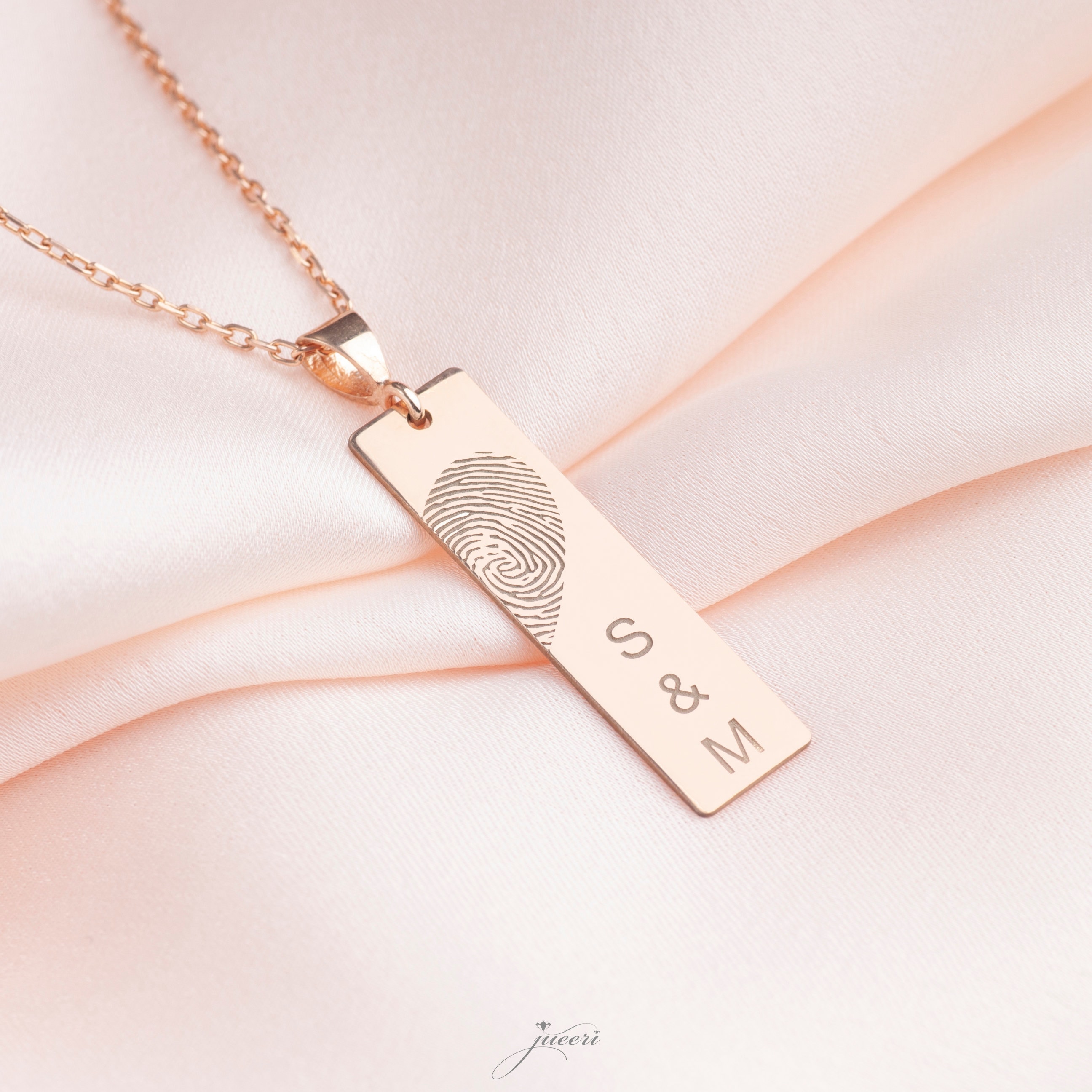 Custom Fingerprint Heart Necklace: Personalized 925 Sterling