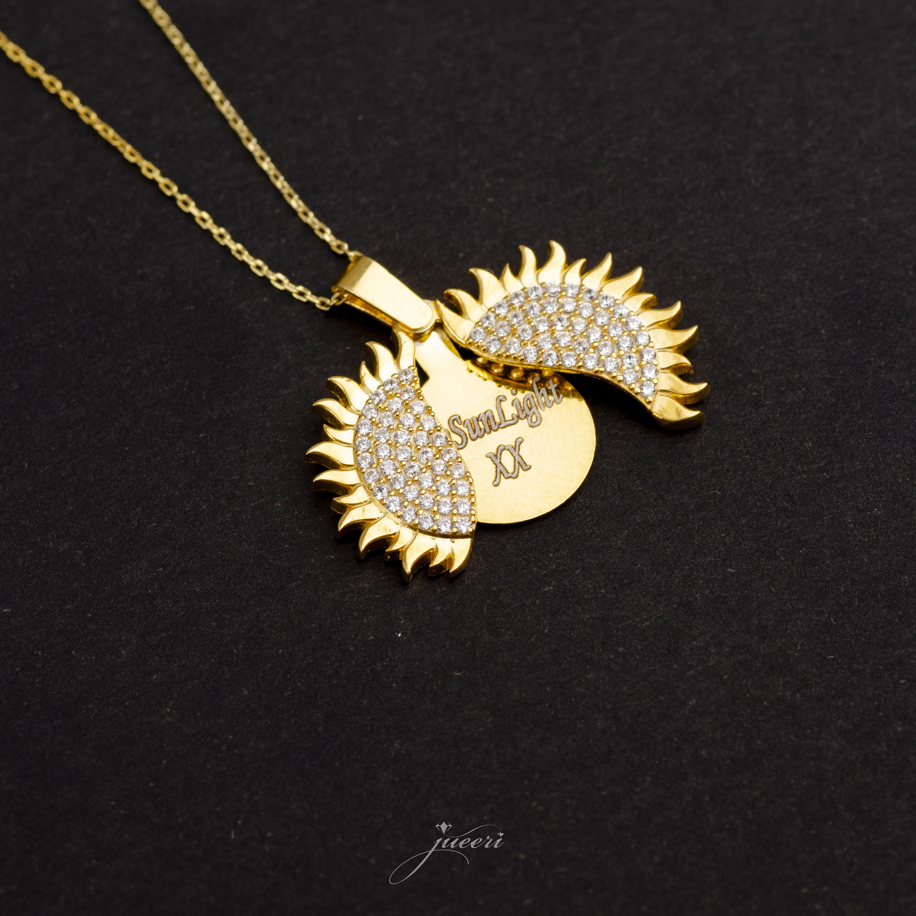Sun Chain Locket Custom 925 Sterling Silver Sun Necklace - Personalized Name Locket - Etsy