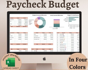 Paycheck | Budget By Paycheck | Budget Spreadsheet | Paycheck Budget Spreadsheet