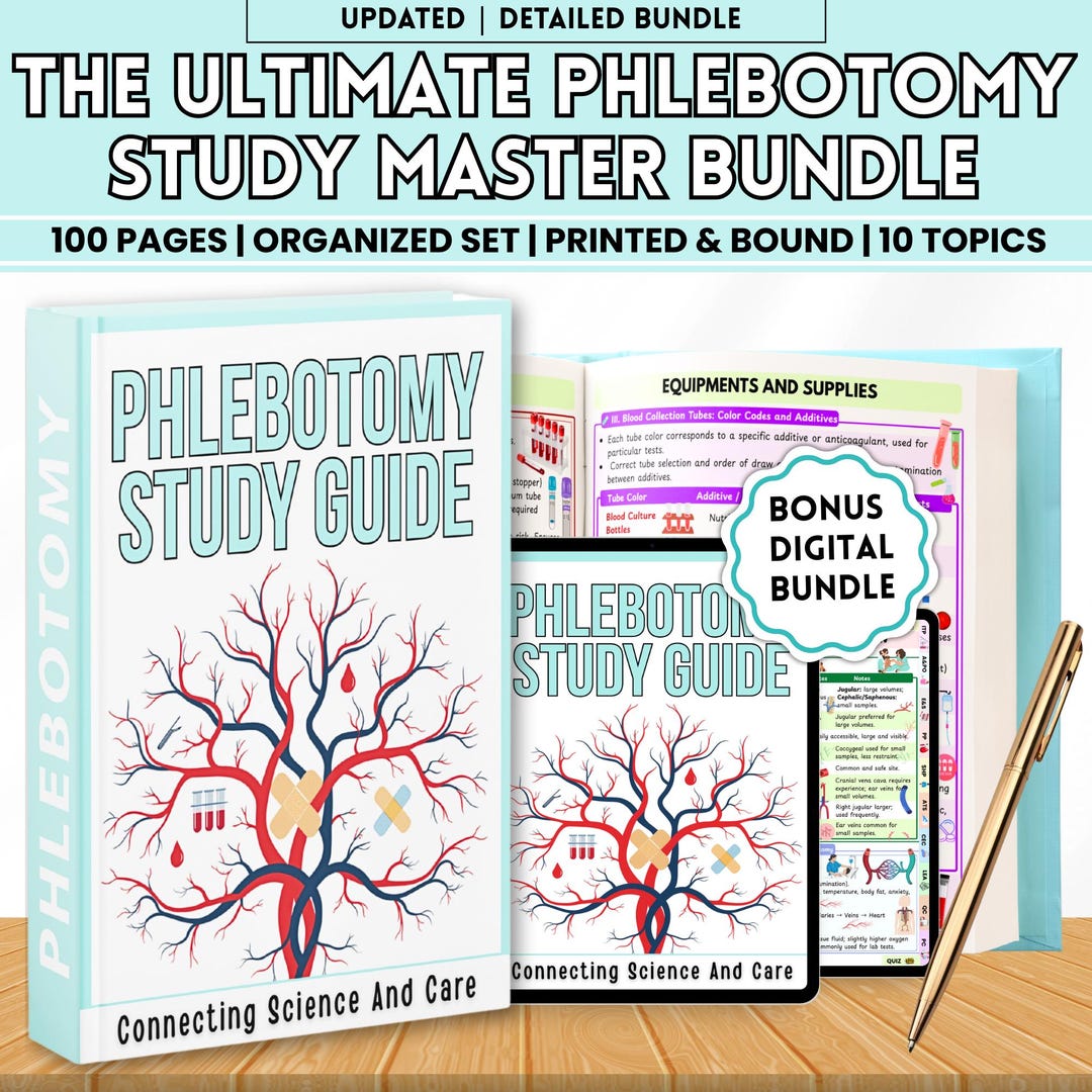 Phlebotomy Study Guide Physical Book | Blood Draw & Nursing Study Aid ...