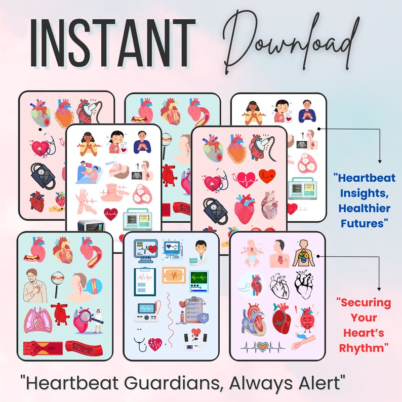 Cardiac Pacemaker Sticker EKG Stickers 320+ Transparent Back Ground | Pre-cropped | Cardiac | Ekg ...