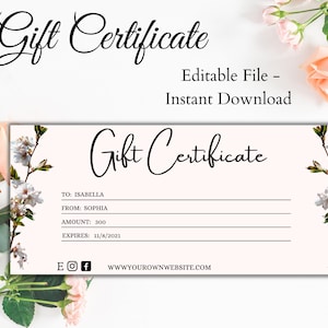 Gift Certificate | Voucher Template | Editable Coupon | Editable Voucher | Gift Voucher