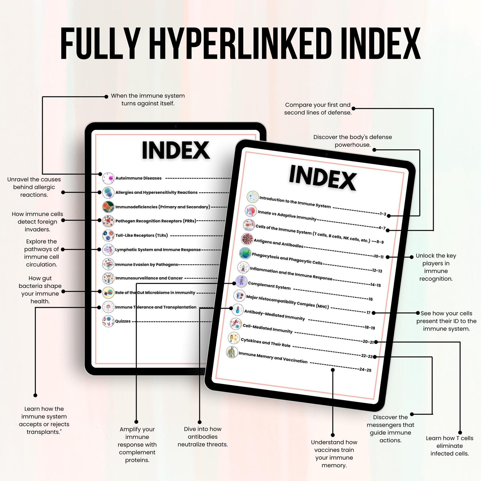 Immune System Notes Hyperlinked With Flashcards or Stickers | Nursing ...